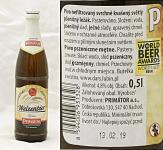 Primator Weizenbier, svetle psenicne svrchne kvasene pivo lahev 2018