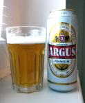Argus Premium, svetly lezak vyrabeny pro retezec Lidl sklenice piva Argus Premium