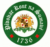 logo znacky piva Koutske pivo (Kout) Tacek od Koutskeho piva
