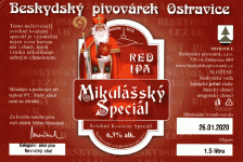 Beskydsky pivovarek - Mikulassky special, Red IPA etiketa