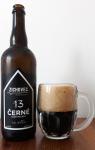 Zichovecky pivovar - Cerne 13°,  lahev a sklenice