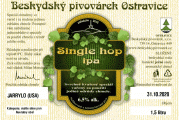 Beskydsky pivovarek - Spring Hop IPA, svetle svrchne kvasene silne pivo typu IPA etiketa
