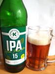 Pivovar Kamenice - IPA 15°,  lahev a sklenice